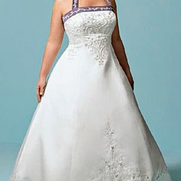 Sz 14 Alfred Angelo Claret/Ivory Wedding Dress - Picture 2 of 8